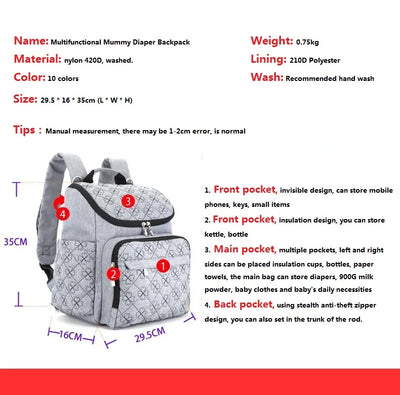 Bolsa Maternal Elegante para Pañales y Accesorios de Bebé - Image 12