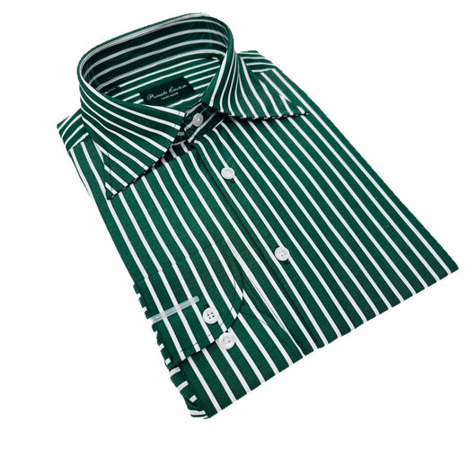 Camisa Manga Larga a Rayas Verde para Hombre - Image 5