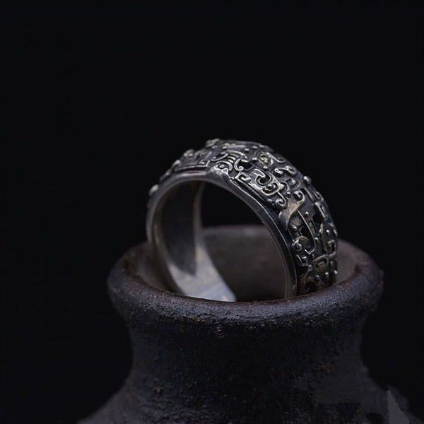 Anillo Ajustable Vintage de Apertura - Diseño Retro Dominante