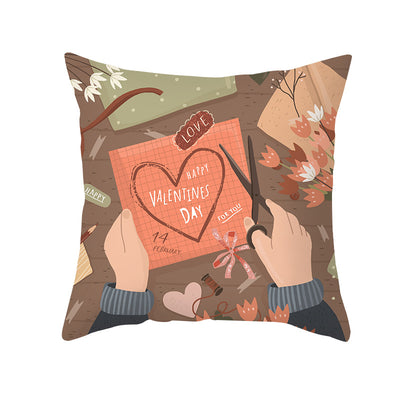 Funda de Cojín Estampada Melocotón para Sala y Dormitorio - Edición Día de San Valentín - Image 30