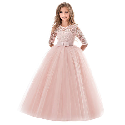 Vestido Princesa Acolchado de Manga Larga para Niñas - Image 3