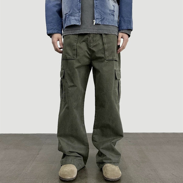 Pantalones Rectos Vintage Wash Holgados para Hombre
