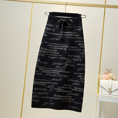 Falda Tejida de Cintura Alta con Cordón y Detalle de Letras - Image 10