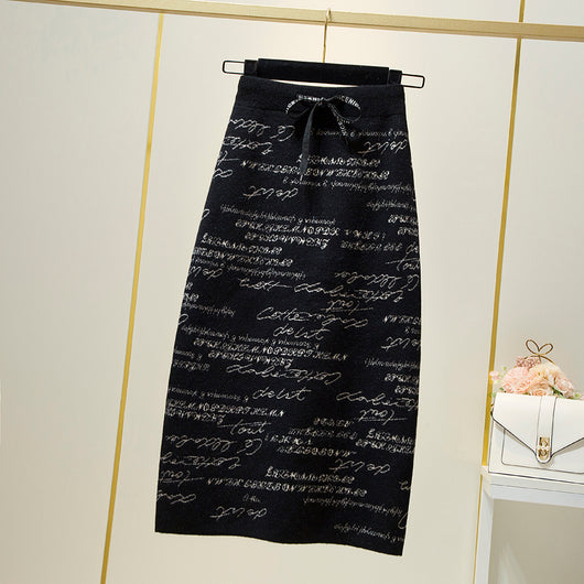 Falda Tejida de Cintura Alta con Cordón y Detalle de Letras - Image 10