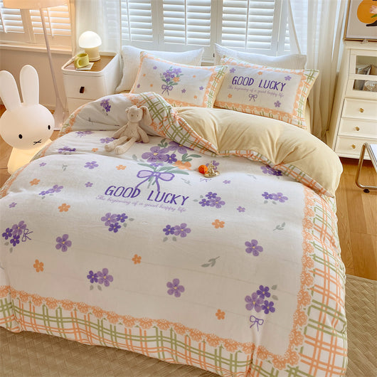 Juego de Cama Infantil de Terciopelo Suave con Diseño de Caricaturas - Image 30