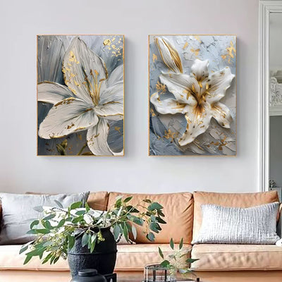Cuadro Decorativo Estudio Floral Pintado a Mano - Image 3