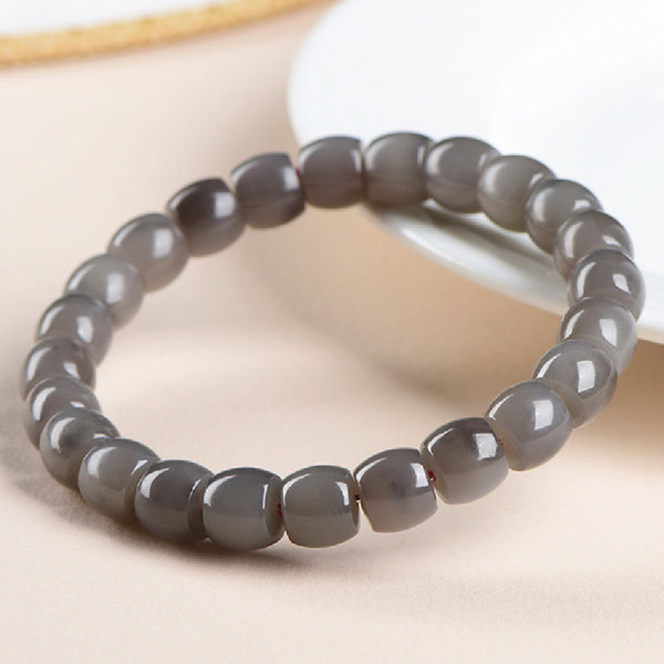 Pulsera de Jade Hetian Violeta Ahumado Corte Recto