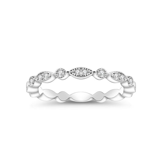 Anillo de Plata 925 con Baño de Oro Blanco y Moissanita de Línea Completa - Image 8