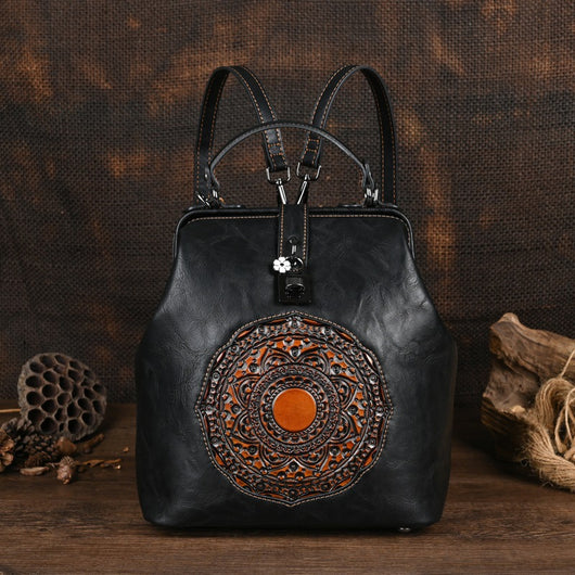 Mochila Retro para Viajes con Diseño en Relieve para Mujer - Image 6