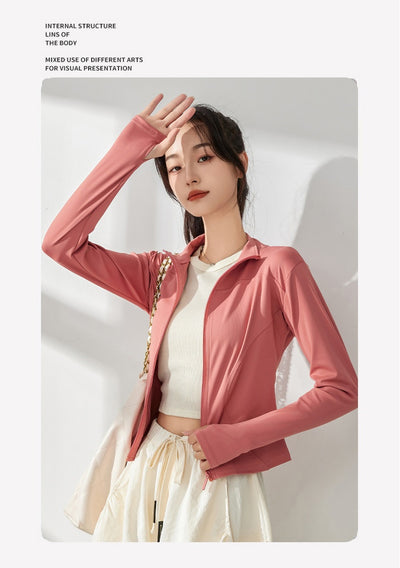 Chaqueta Deportiva para Yoga Mujer Manga Larga Protección Solar Ropa Outdoor - Image 24