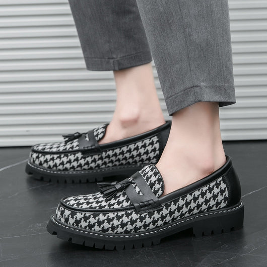 Zapatos de Cuero con Flecos para Hombre - Slip-on Versátil