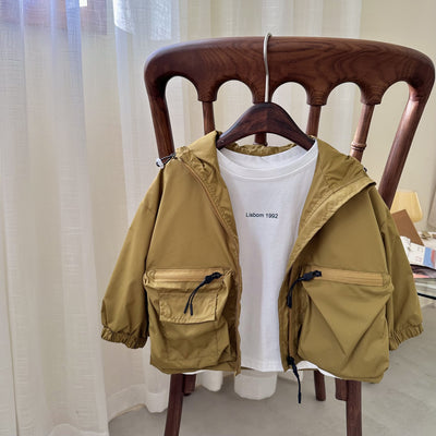 Chaqueta Impermeable Niño Color Sólido con Capucha - Image 9