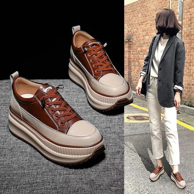 Zapatos Deportivos de Plataforma para Mujer con Suela Gruesa Transpirable y Cordones - Image 7