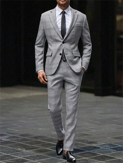 Traje Ejecutivo Slim Fit a Cuadros - Conjunto de Dos Piezas - Image 9
