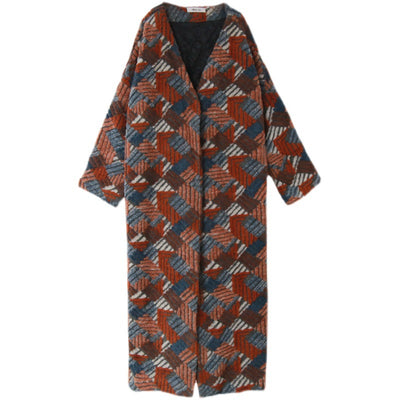 Abrigo Suelto de Lana Jacquard Tridimensional para Mujer - Image 5