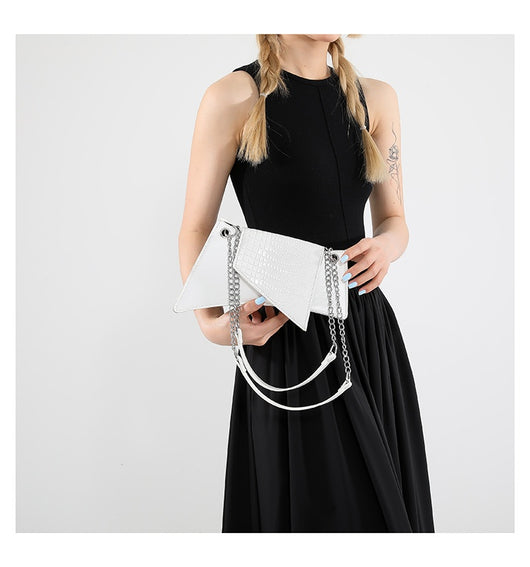 Cartera Cuadrada de Cuero Brillante con Patrón de Piedra para Mujer - Image 15