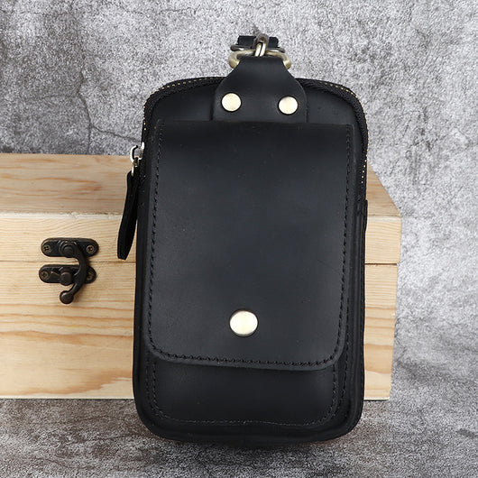 Bolsa de Cintura en Cuero Crazy Horse - Cartera Funcional para Hombre - Image 6