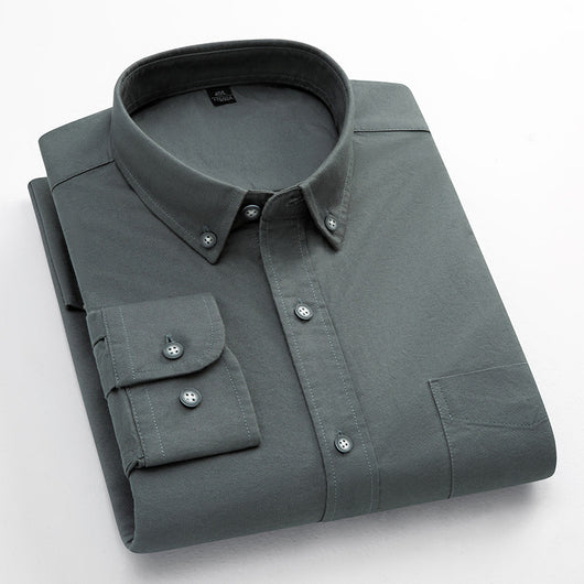 Camisa Oxford de Algodón Puro Transpirable para Hombre - Image 7