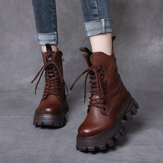 Botas Martin Plataforma Ligera con Espuma de Cuero - Comodidad Todo el Día - Image 8