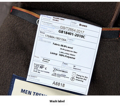 Abrigo de Lana Reversible para Hombre - Cuello de Traje Medio Largo - Image 41