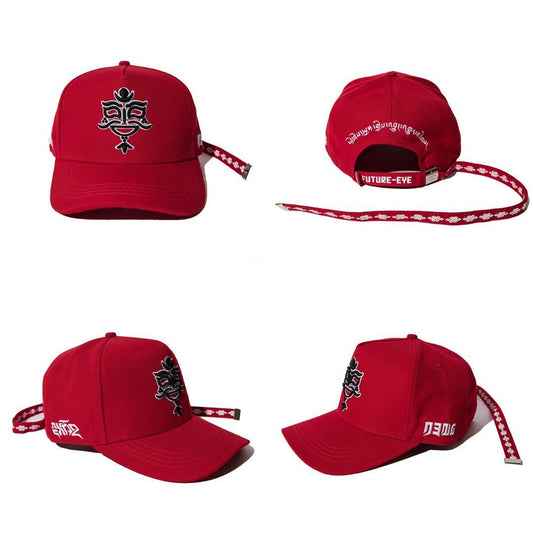Gorra de Ala Curvada Estilo Retro Máscara de Ópera Tibetana - Image 2