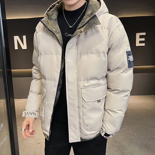 Chamarra Acolchada de Invierno para Hombre con Capucha