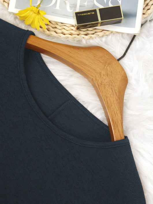 Blusa Casual Talla Grande Manga Larga Color Sólido - Image 8