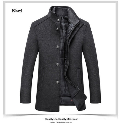 Abrigo de Lana para Hombre con Cuello de Pie - Calidez y Estilo - Image 7