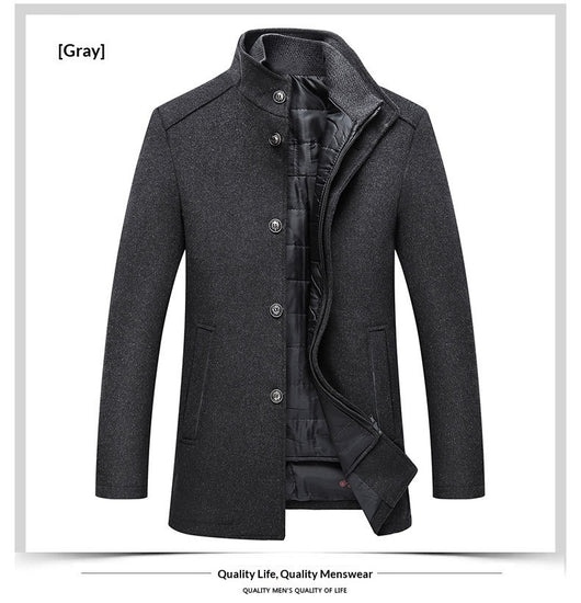 Abrigo de Lana para Hombre con Cuello de Pie - Calidez y Estilo - Image 7