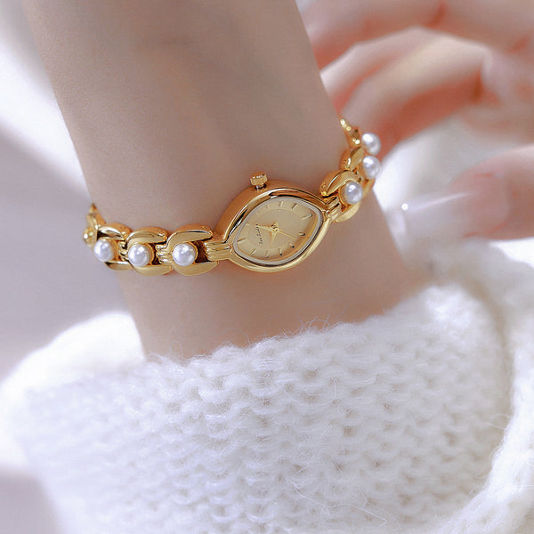 Reloj Elegante para Mujer con Perlas Simuladas - Diseño Lujo Clásico