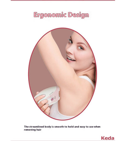 Pink and white Keda KD-216 multifunctional epilator with 36-tooth blade, LED light, and USB charging. - Image 11