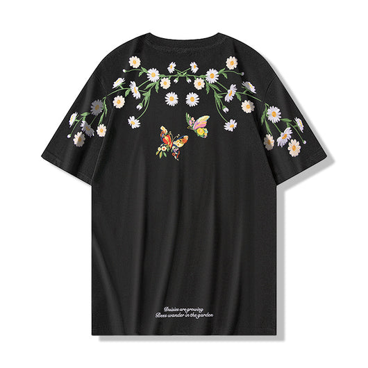 Playera Corta Estilo Chino con Mariposas de Cambio de Luz - Image 6