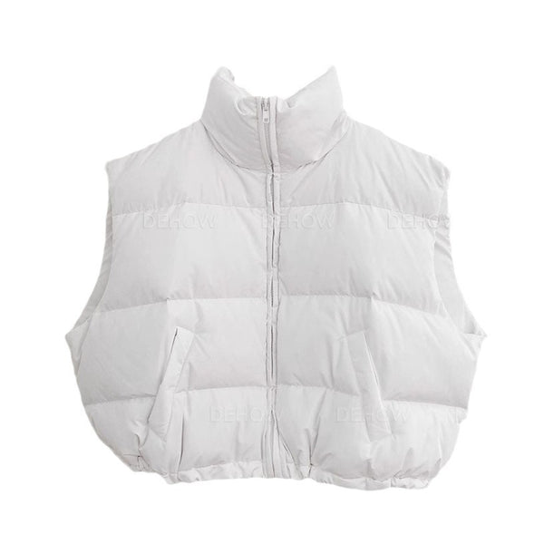 Chaleco Acolchado Coreano para Mujer con Cuello Alto y Algodón - Image 5