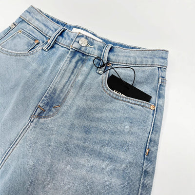 Jeans Skinny Cintura Alta Azul Claro Corte Recto Crop para Mujer - Image 4