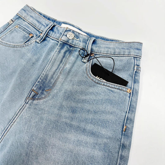 Jeans Skinny Cintura Alta Azul Claro Corte Recto Crop para Mujer - Image 4
