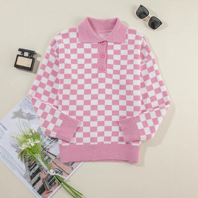 Blusa Cuadros Escoceses con Tres Botones - Camisa Suelta y Versátil para Mujer - Image 4