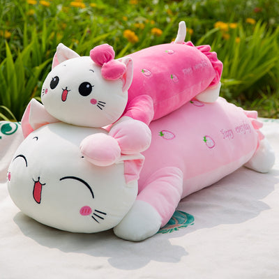 Almohada Larga de Peluche Gato con Corazón para Niñas - Image 13