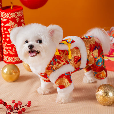 Abrigo Tradicional Chino para Perros - Traje Tang Acolchado Invierno - Image 19