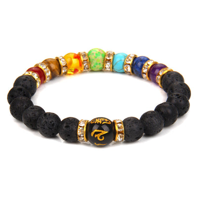 Pulsera de Chakras con Piedra Volcánica Natural para Yoga y Energía - Image 4