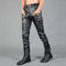 Pantalones de Cuero Ajustados con Cierre para Hombre - Otoño e Invierno