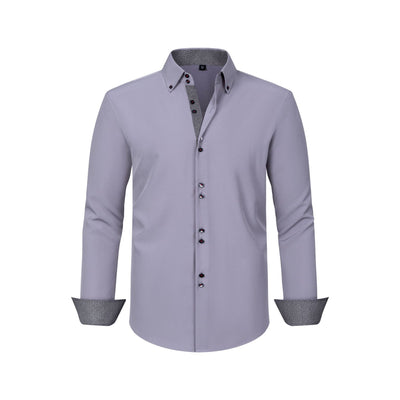 Camisa Hombre Estiramiento Cuádruple con Lunares y Bloques de Color - Image 4