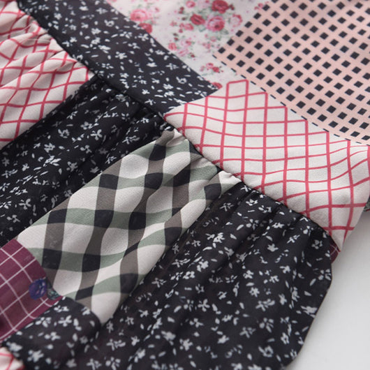Vestido Infantil Estampado Patchwork Manga Corta - Image 25