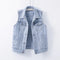 Colete Jeans Feminino Solto Sem Mangas - Estilo Casual e Versátil