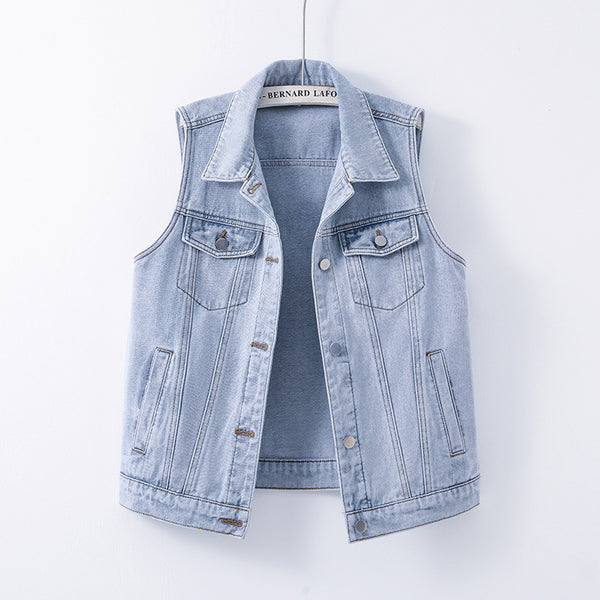 Chaleco Denim Suelto sin Mangas para Mujer - Prenda Versátil
