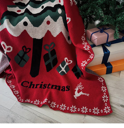 Manta Navideña Roja con Adornos para Sofá - Image 12