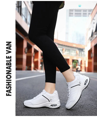 Zapatillas Deportivas para Mujer de Cuero con Suela Gruesa y Transpirabilidad - Image 18