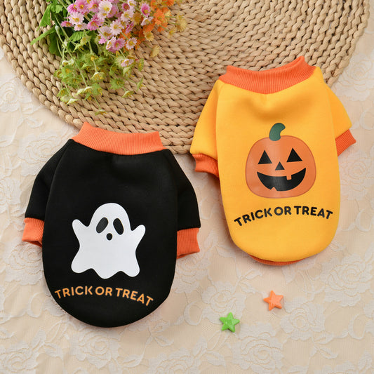 Suéter Navideño para Perros Pequeños - Diseño Calavera y Calabaza - Image 2