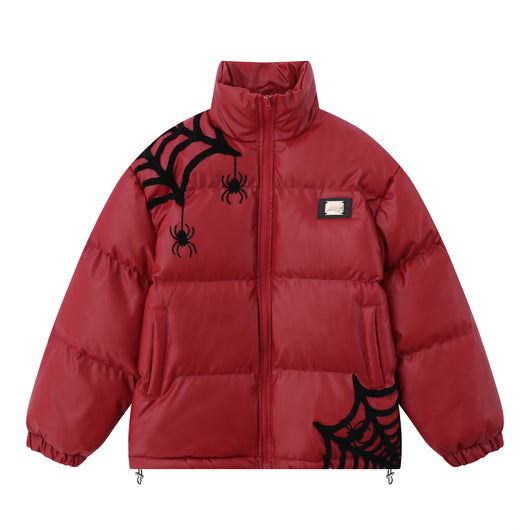 Chaqueta Acolchada de Cuero PU con Forro de Algodón Grueso para Hombre