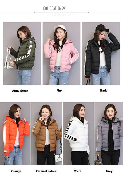 Chaqueta de Algodón Corta con Capucha - Abrigo Slim Fit para Invierno - Image 35