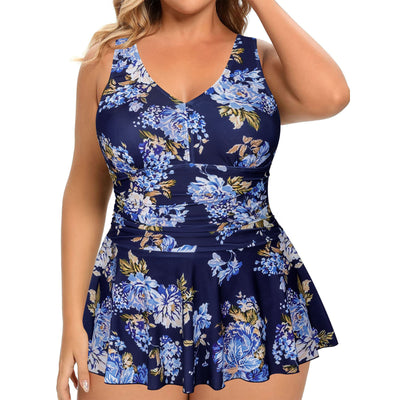 Traje de Baño Talla Grande Estampado sin Mangas para Mujer - Image 33